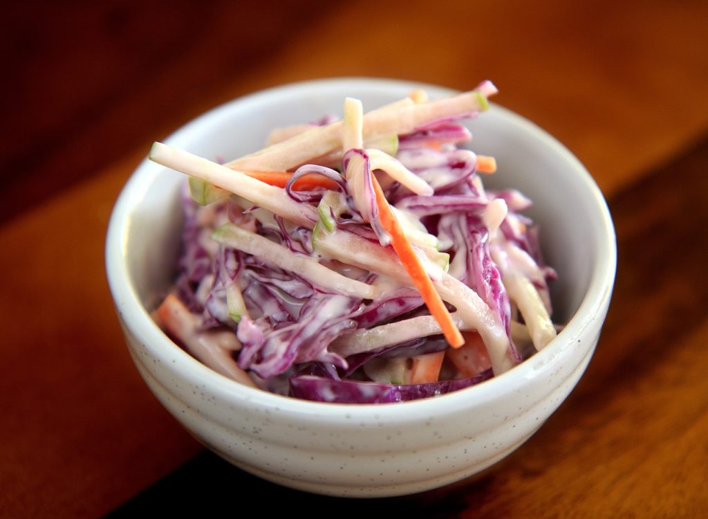 classic coleslaw in white bowl