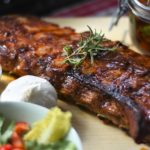 grilled bbq sauce spare pork ribs topped with herbs types of ribs