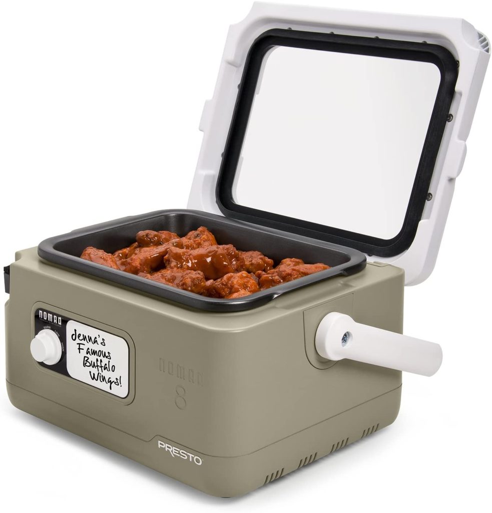 Presto 06012 Nomad 8-quart Traveling Slow Cooker review buffet style foods chicken wings