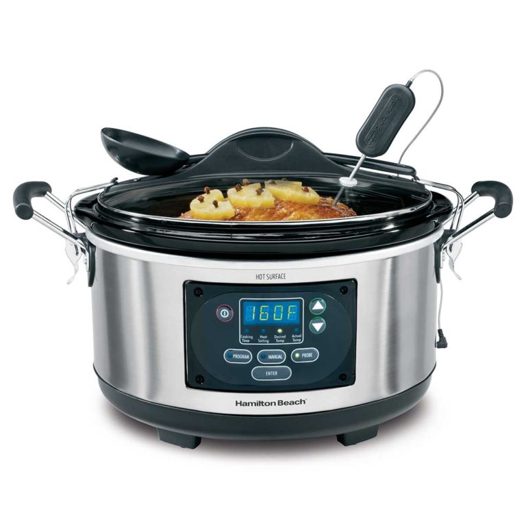 Hamilton Beach Set & Forget Programmable Slow Cooker With Temperature Probe 33967 review product front view