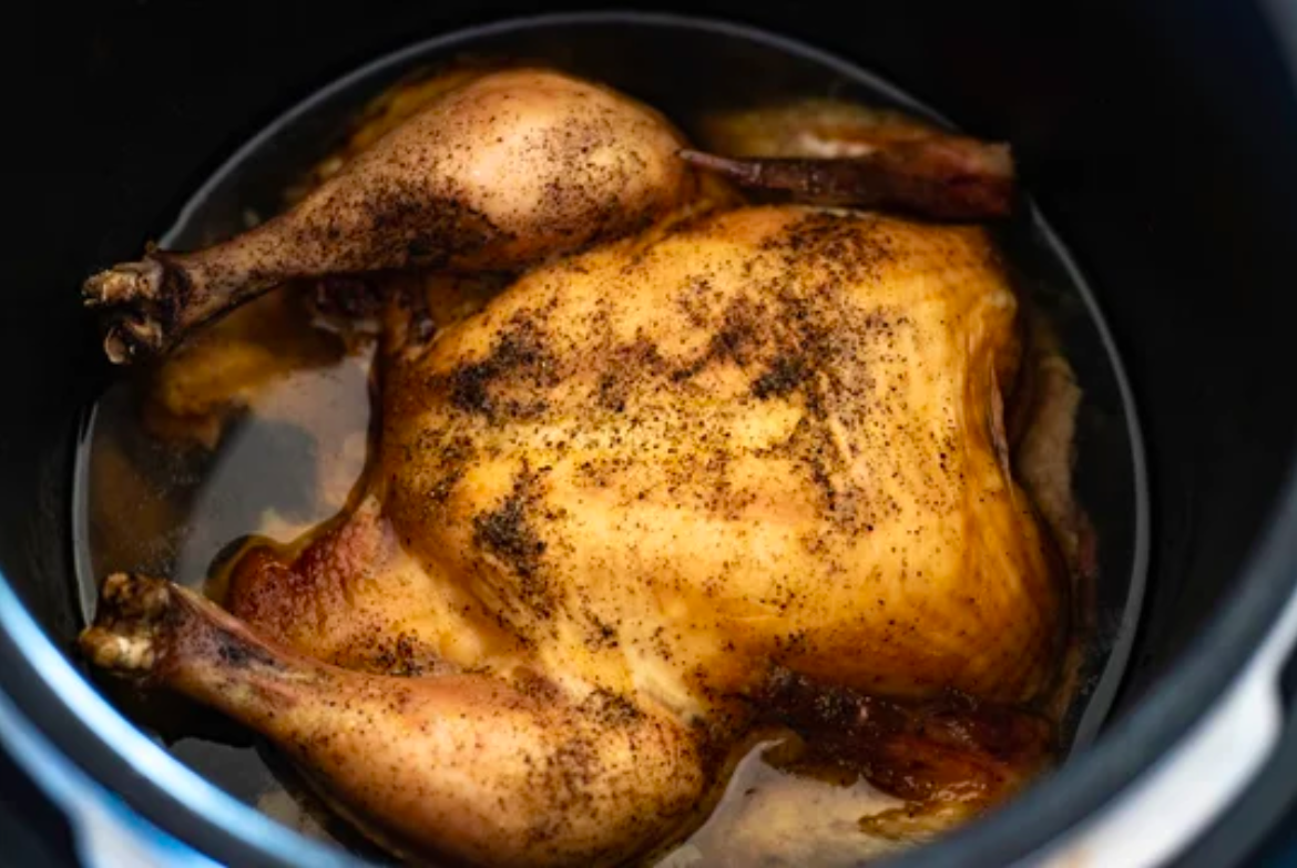 slow cooked whole chicken