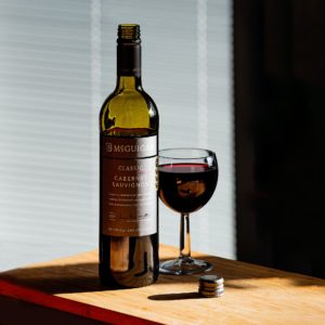 Cabernet Sauvignon red wine and glass