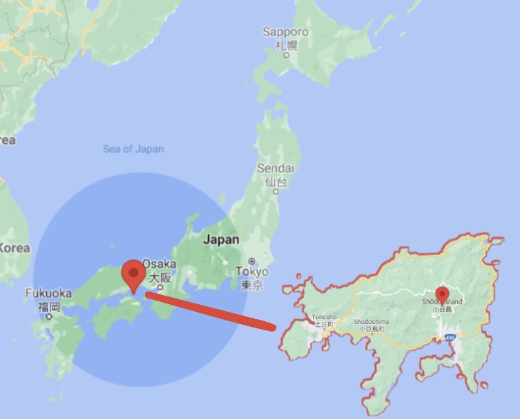 Olive Wagyu Beef Shodoshima Island Kagawa Prefecture Japan map