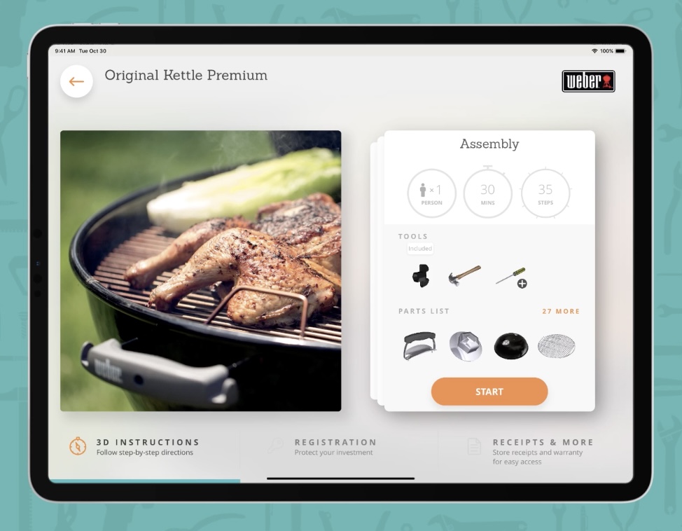 BILT app easy assembly instruction Weber Original Kettle Premium Charcoal Grill 22 Inch Black review