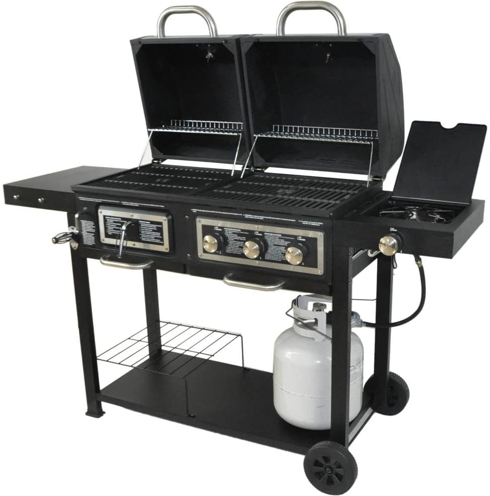 Large cooking space Best Dual Fuel Grill Charcoal Gas Combo BLOSSOMZ review