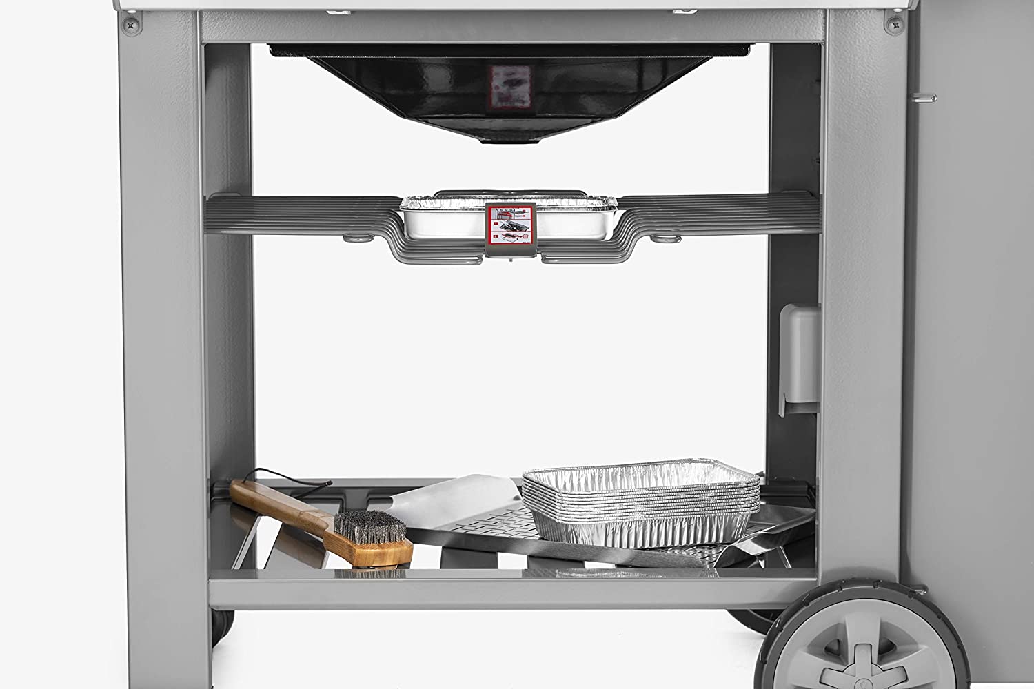 Open cart design bottom shelf Weber Genesis II E-310 Grill review