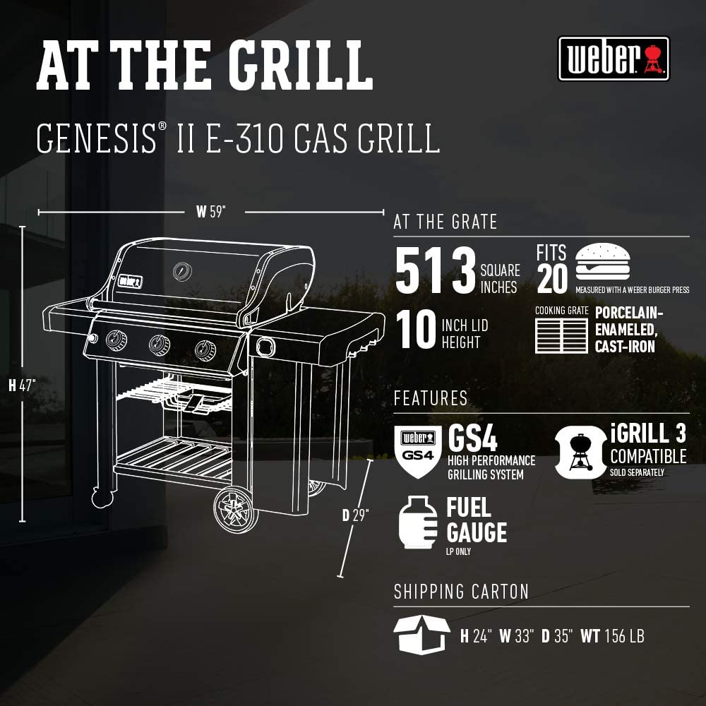 Specs of Weber Genesis II E-310 Grill review