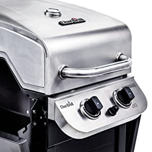 includes Char-Broil 4828737P04 Grill Cover Stainless Steel Char-Broil 463673519 Performance Series 2-Burner Cabinet Gas Grill 