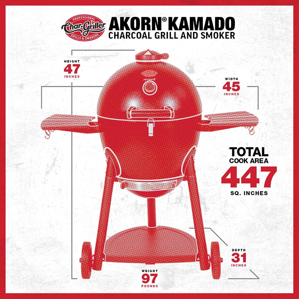 Specs of Char Griller Akorn Kamado Charcoal Grill