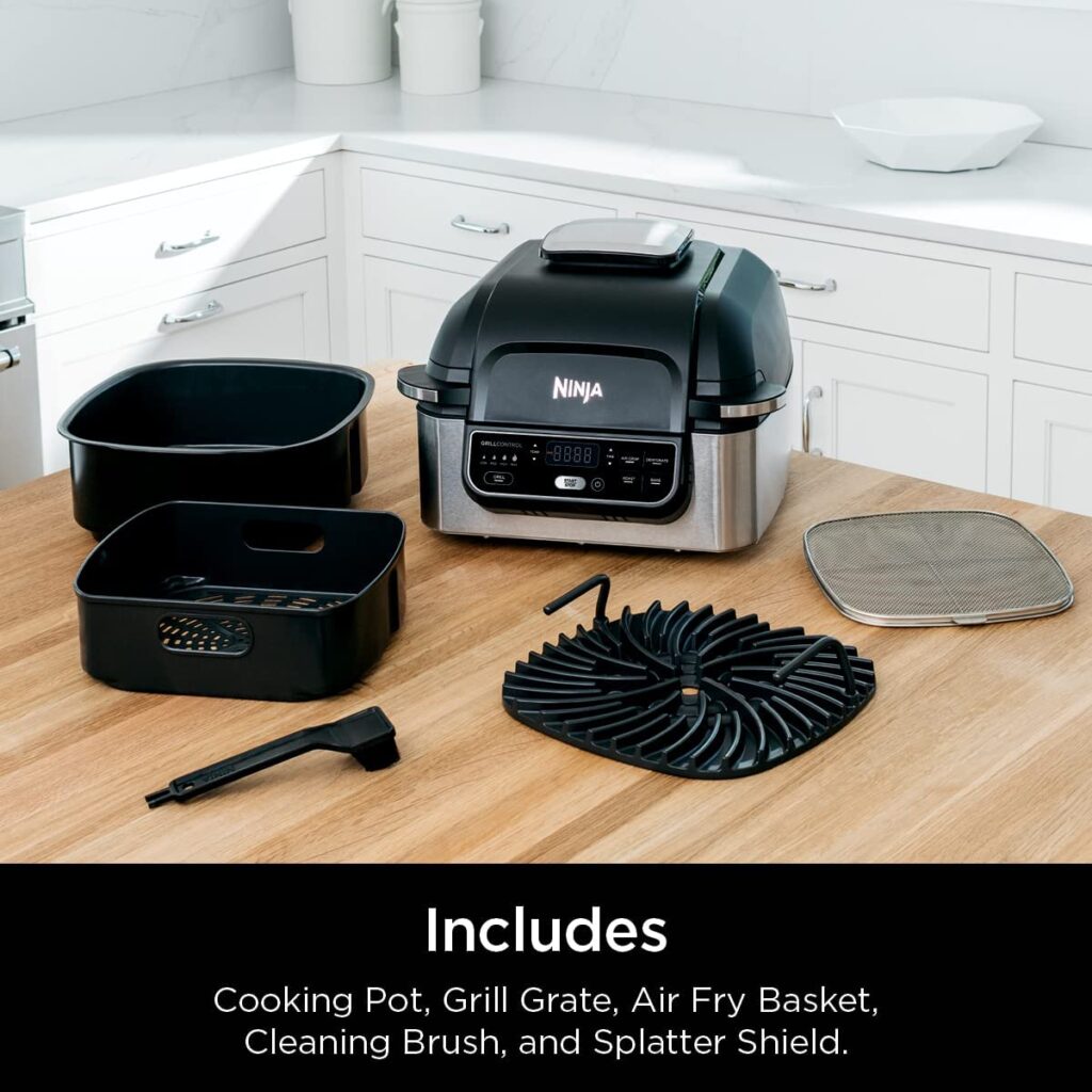 Included parts of Ninja Foodi 5 in 1 Indoor Grill with Air Fryer Review