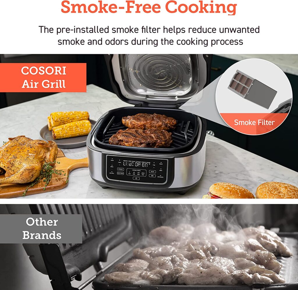 Smokeless Cooking COSORI Indoor Grill Air Fryer Combo review
