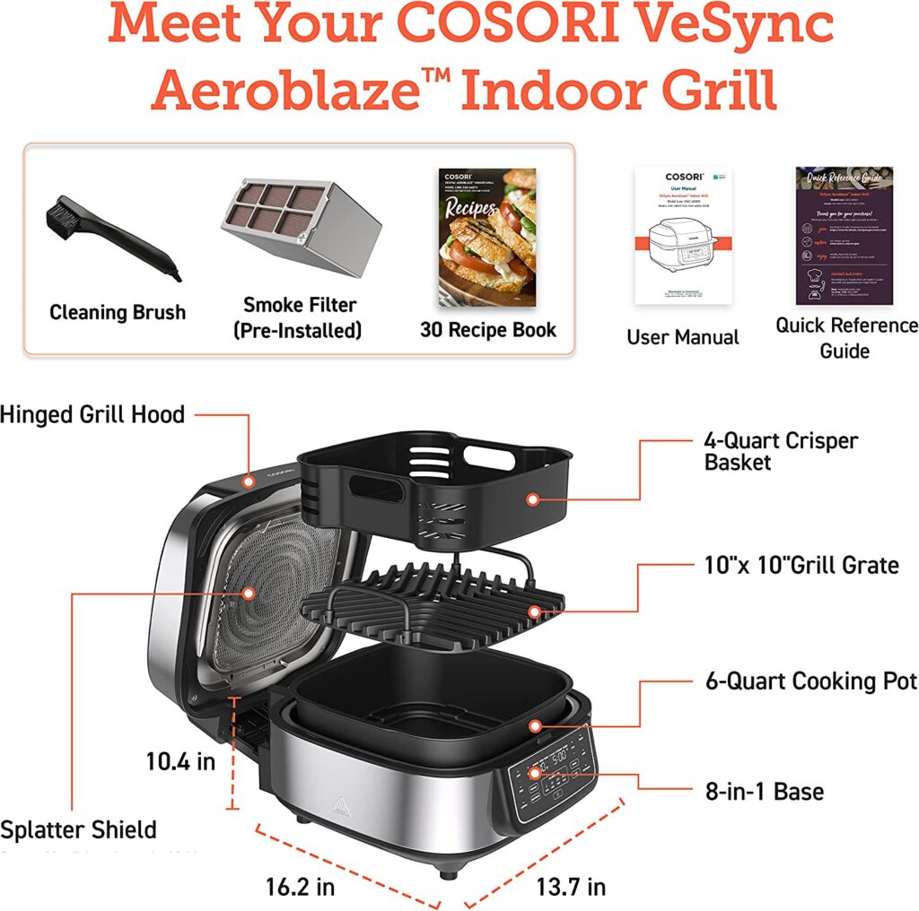 What's in the box COSORI Indoor Grill Air Fryer Combo review