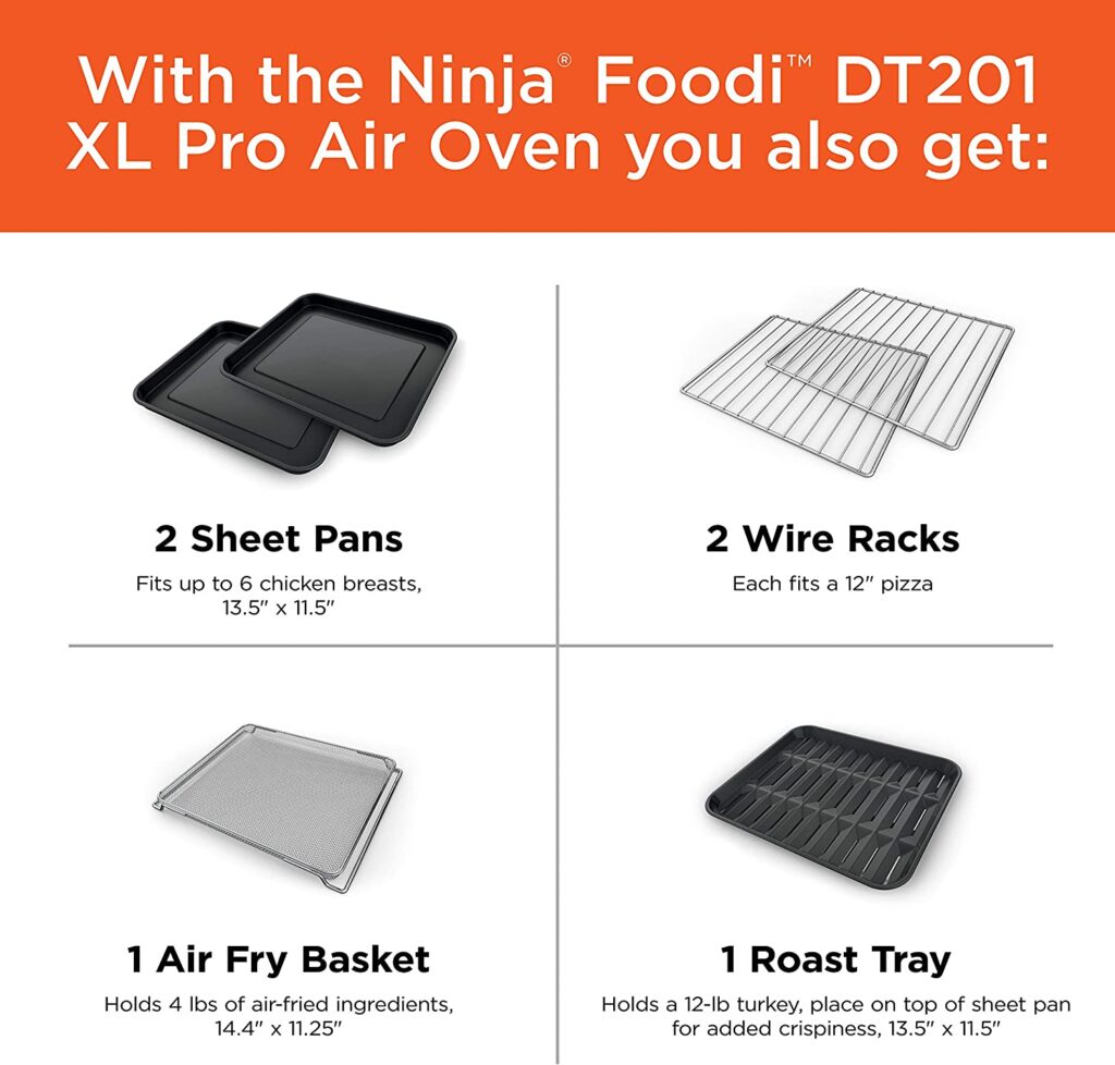 Accessories of Ninja Foodi 10-in-1 XL Pro Air Fry Oven DT201